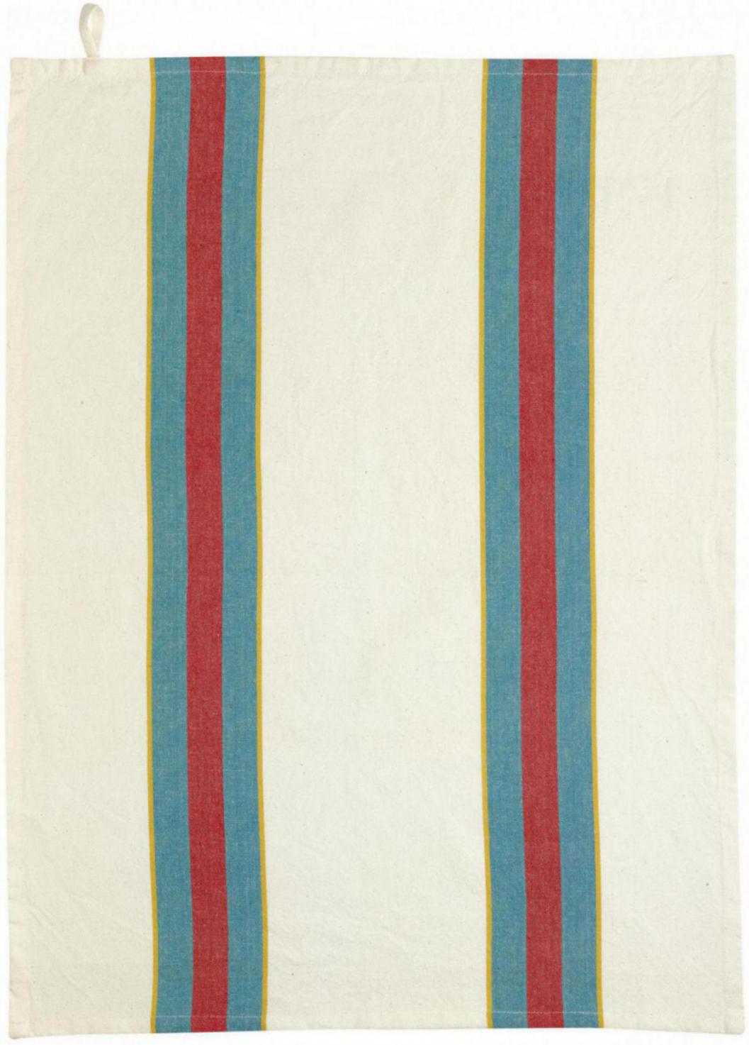Gerecycleerde theedoek Lave Yuna Bleu/Naturel 50 X 70