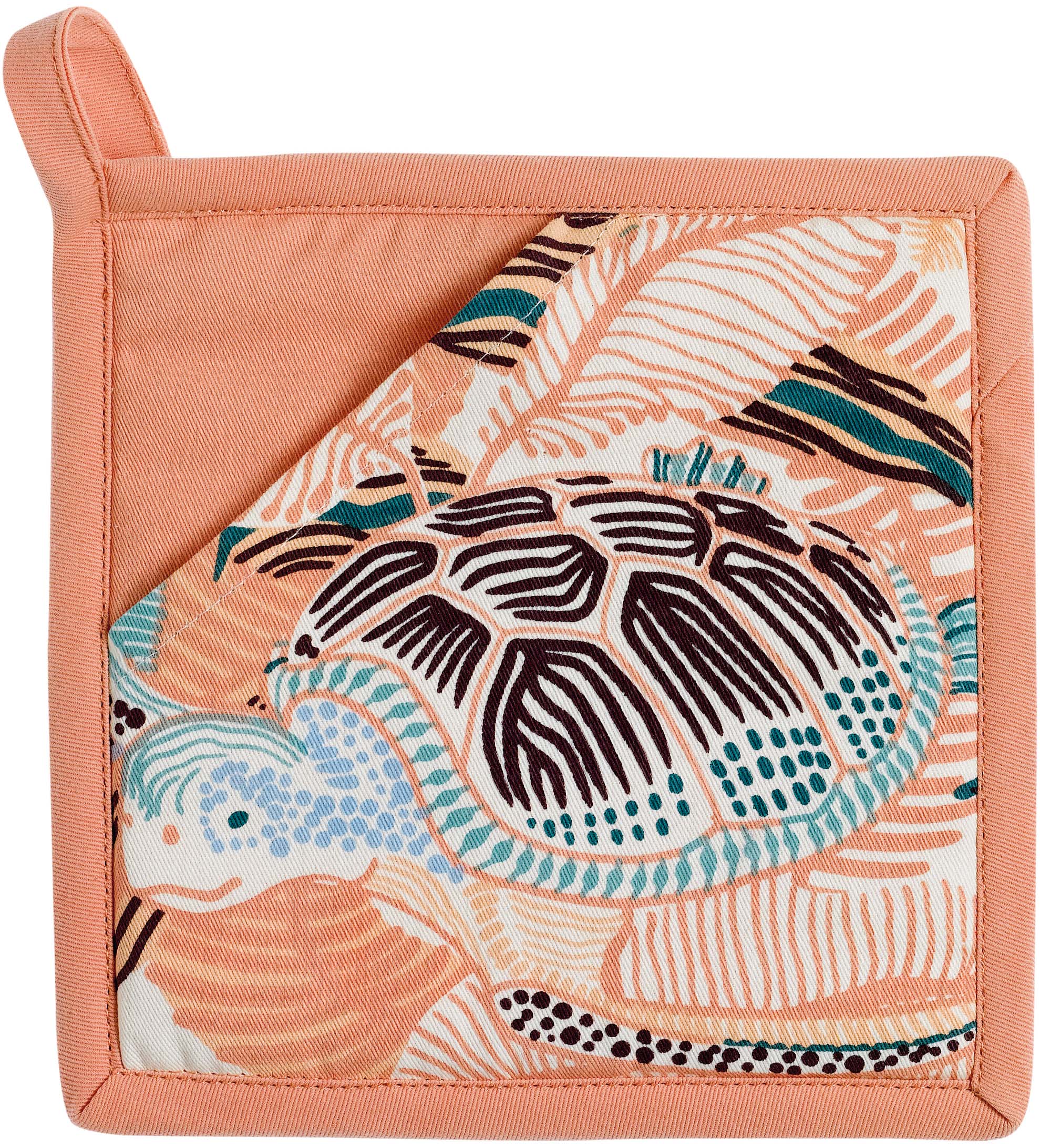 Gerecycleerde 2-in-1 pannenlap Dori Pêche 20 X 20