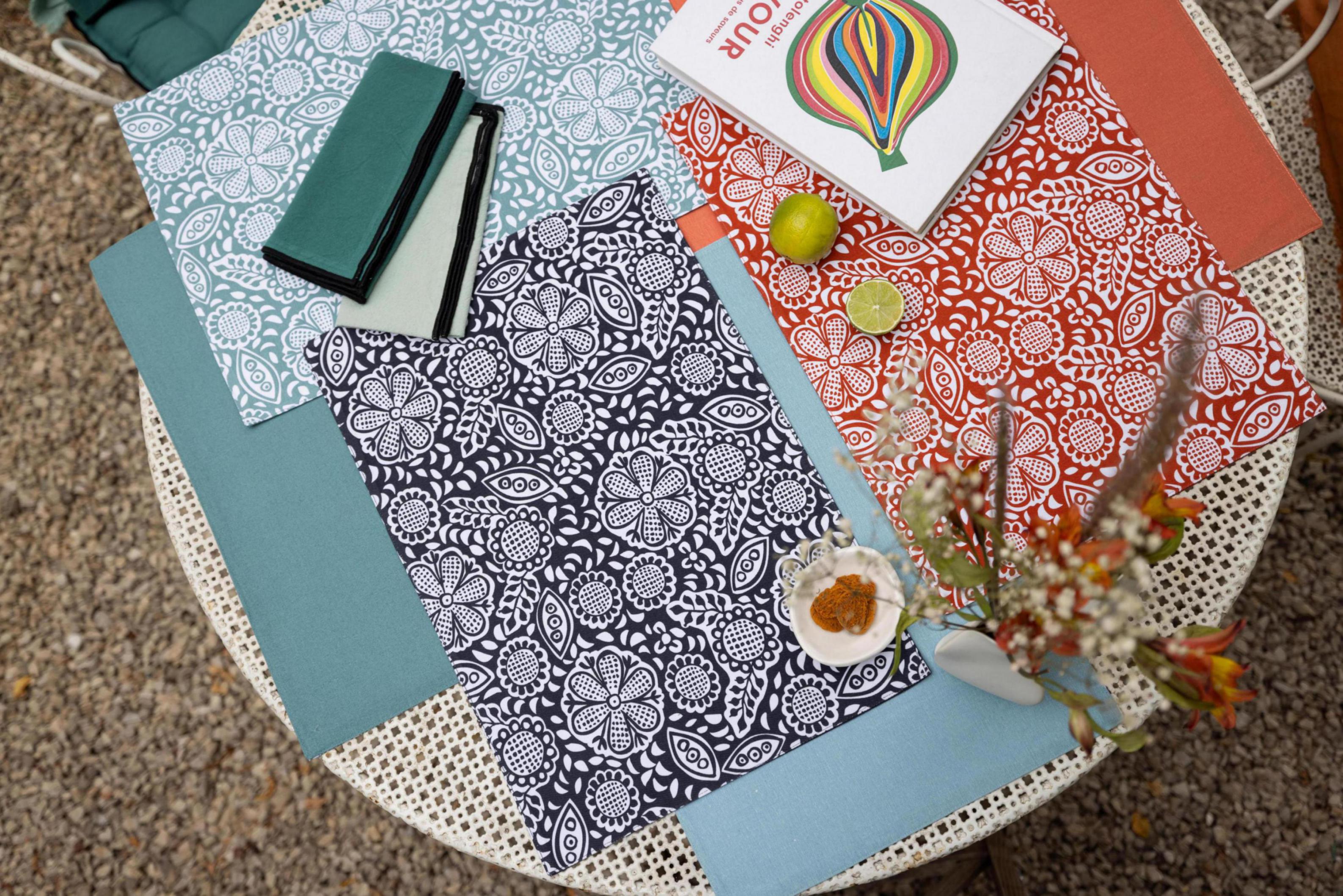 Gerecycleerde gecoate placemat Kira Ombre 33 X 48