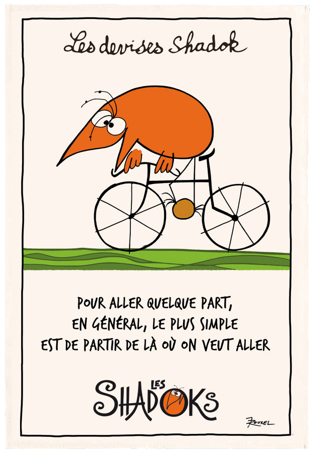 Theedoek Shadok À vélo Écru 48 X 72
