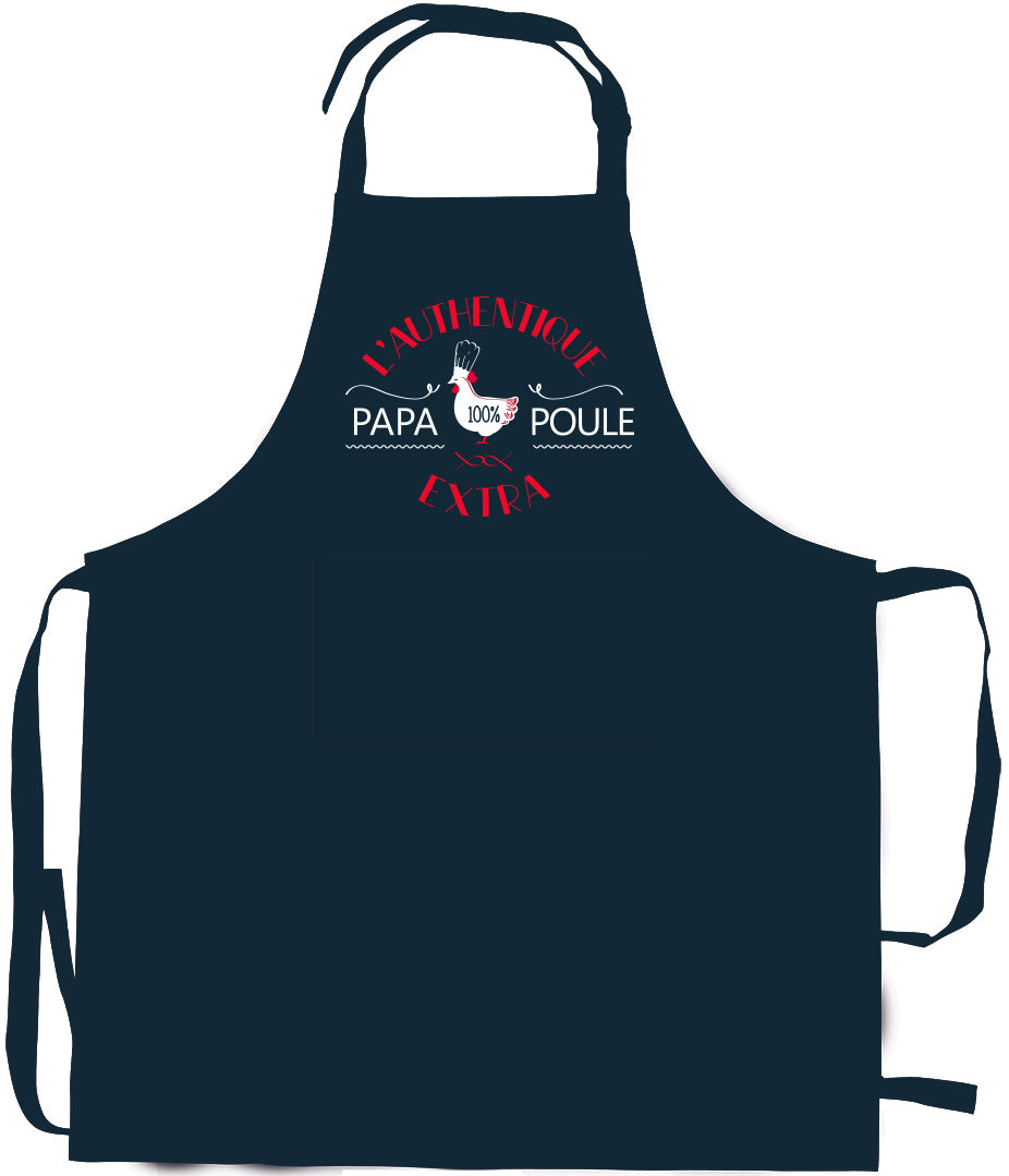 Keukenschort Papa poule recyclé Indigo 72 X 90