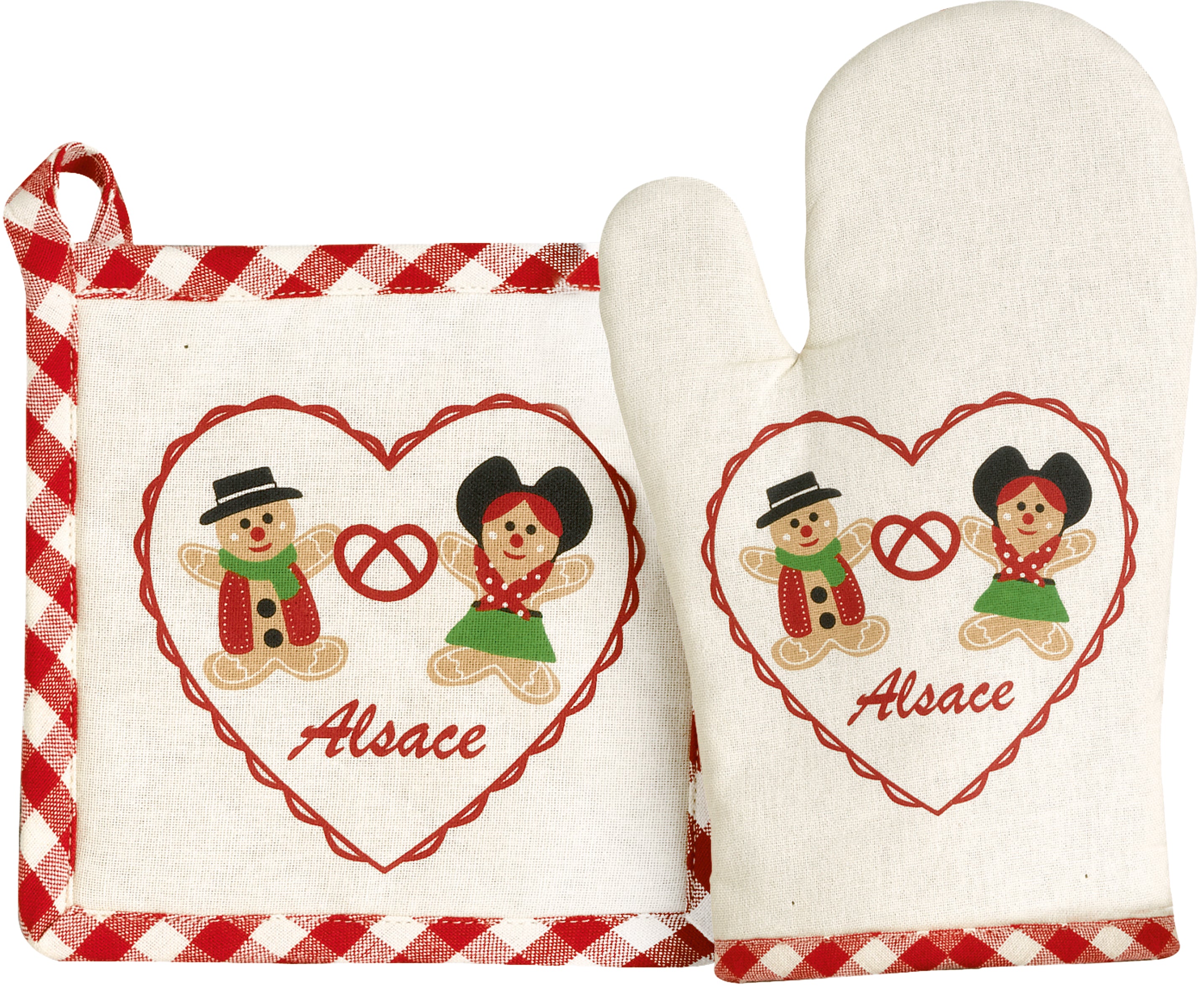 Ovenwant en Pannenlap Mannele Rouge/Écru 18 X 28