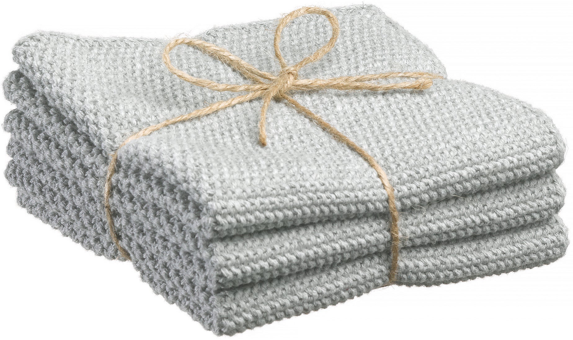 Set van 3 gerecycleerde gebreide handdoeken Izan Gris 25 X 25