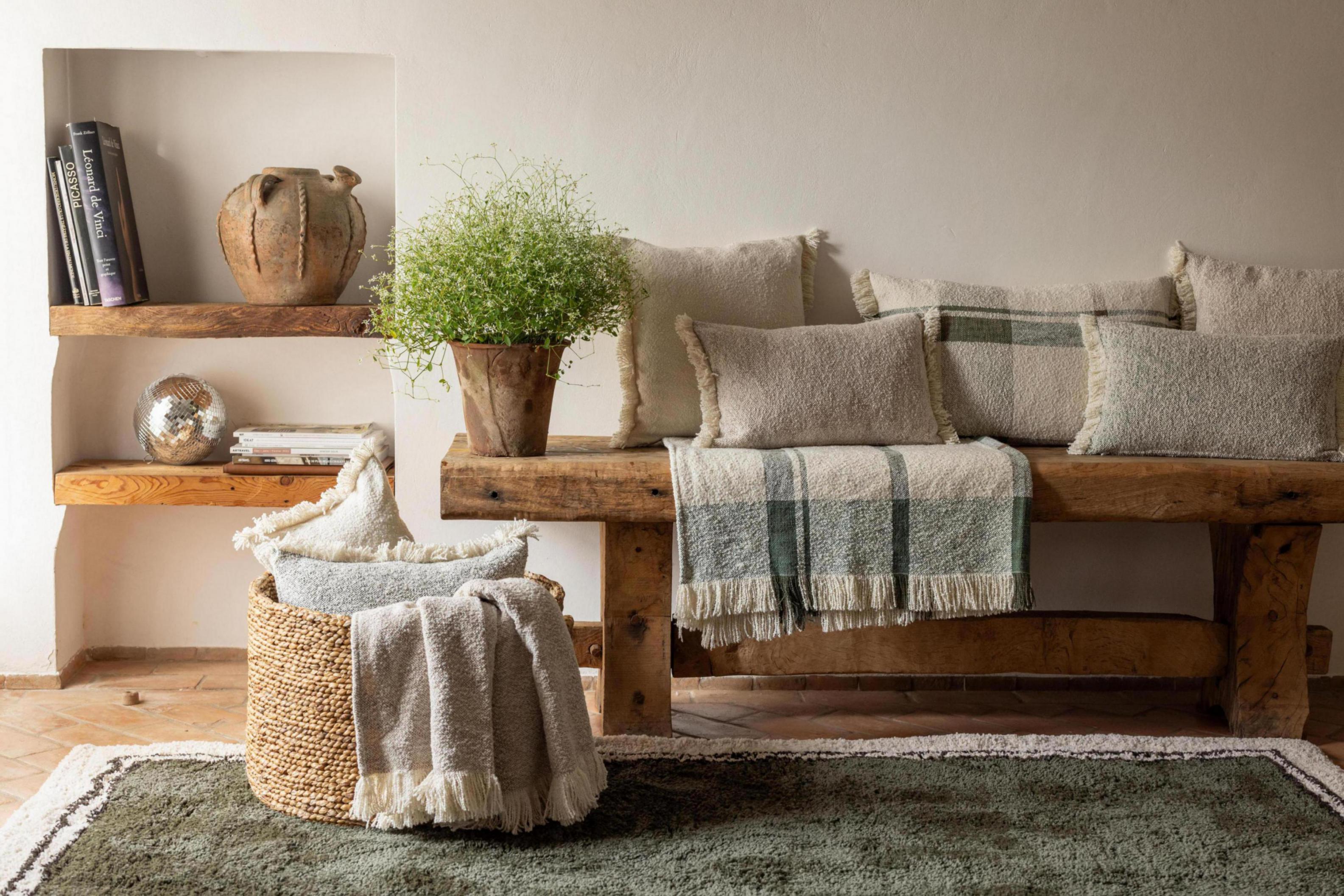 Gemêleerde plaid Jane Olive 130 X 160