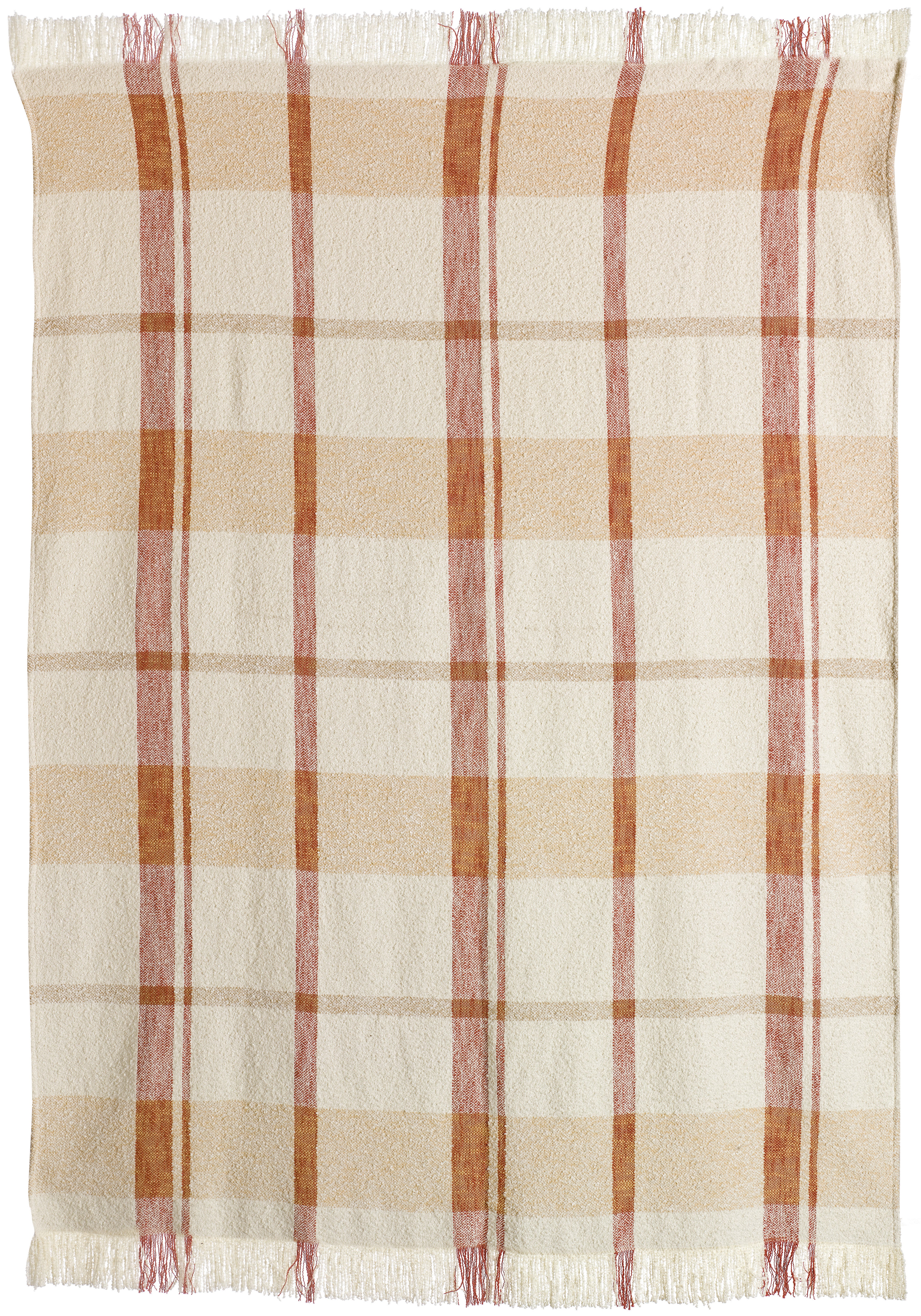 Jacquard plaid Jane Multico sienne 130 X 160