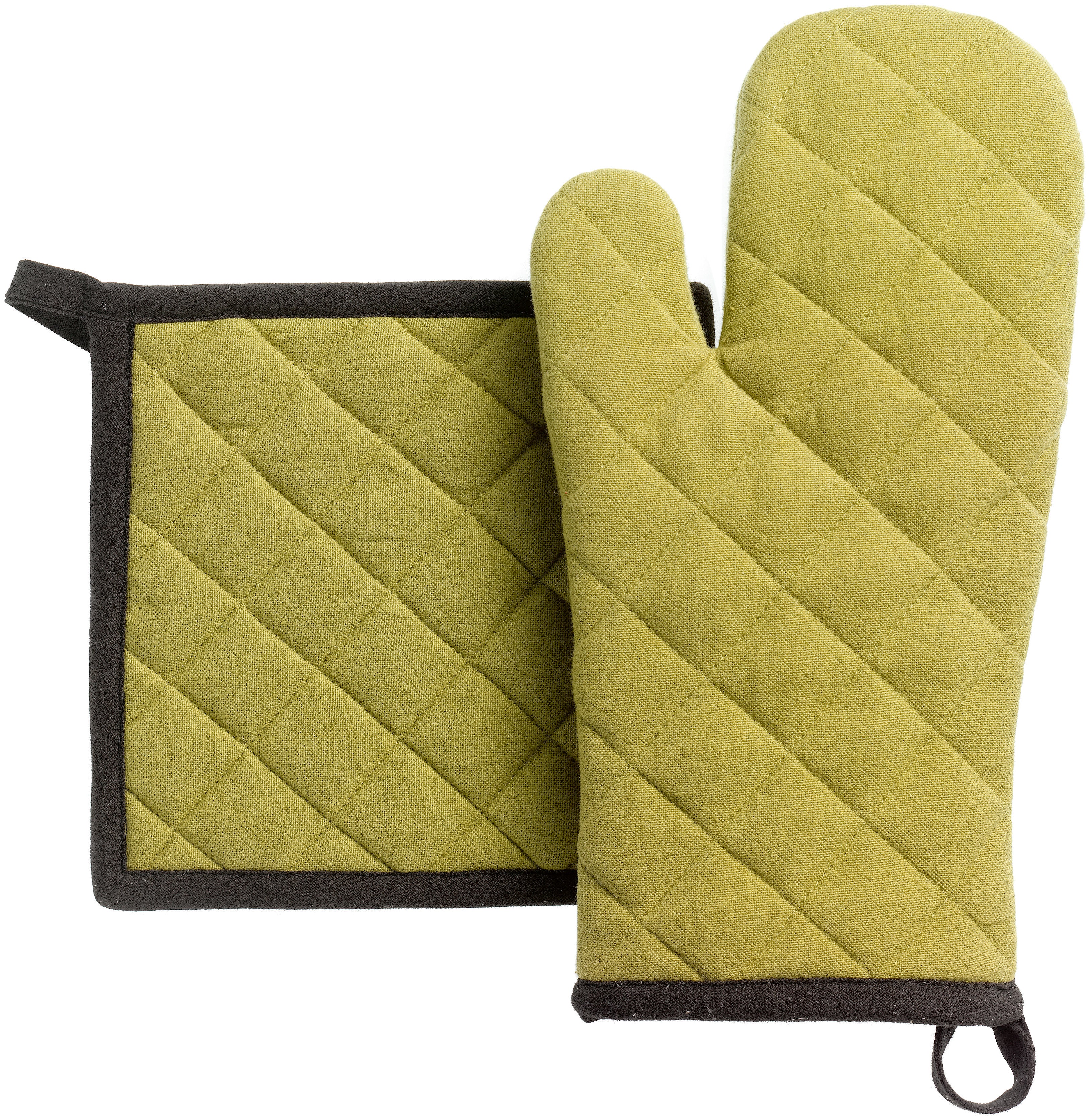 Set van gerecycleerde ovenwant/pannenlap Grace Kaki 15 X 32