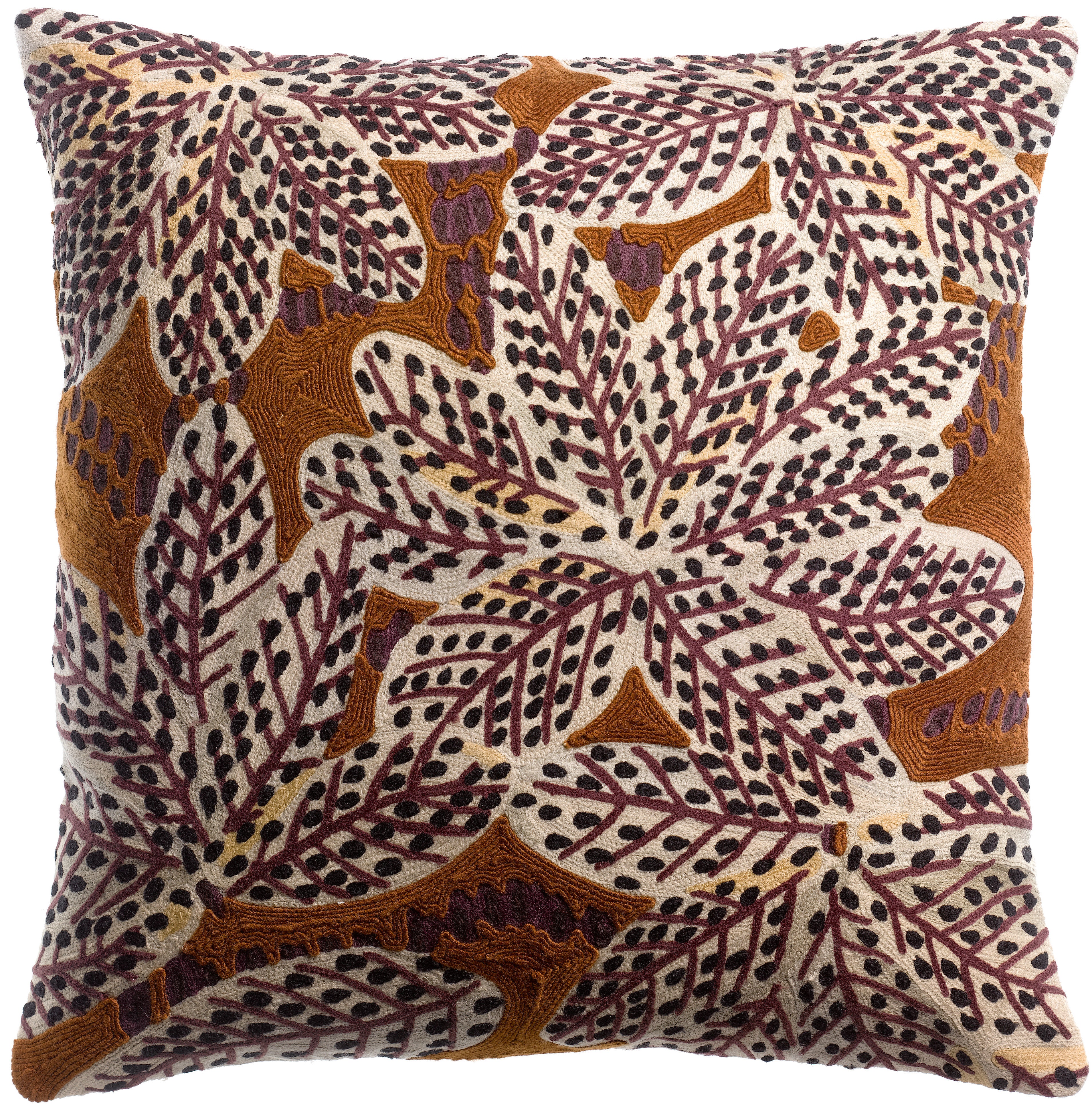 Geborduurd kussen Ariane Rouille 45 X 45