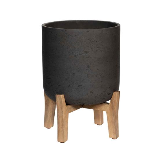Pottery Pots - Bloempot Charlie M (Feet Low), Zwart Washed