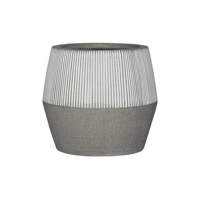 Pottery Pots - Bloempot Harley S, White Stripe