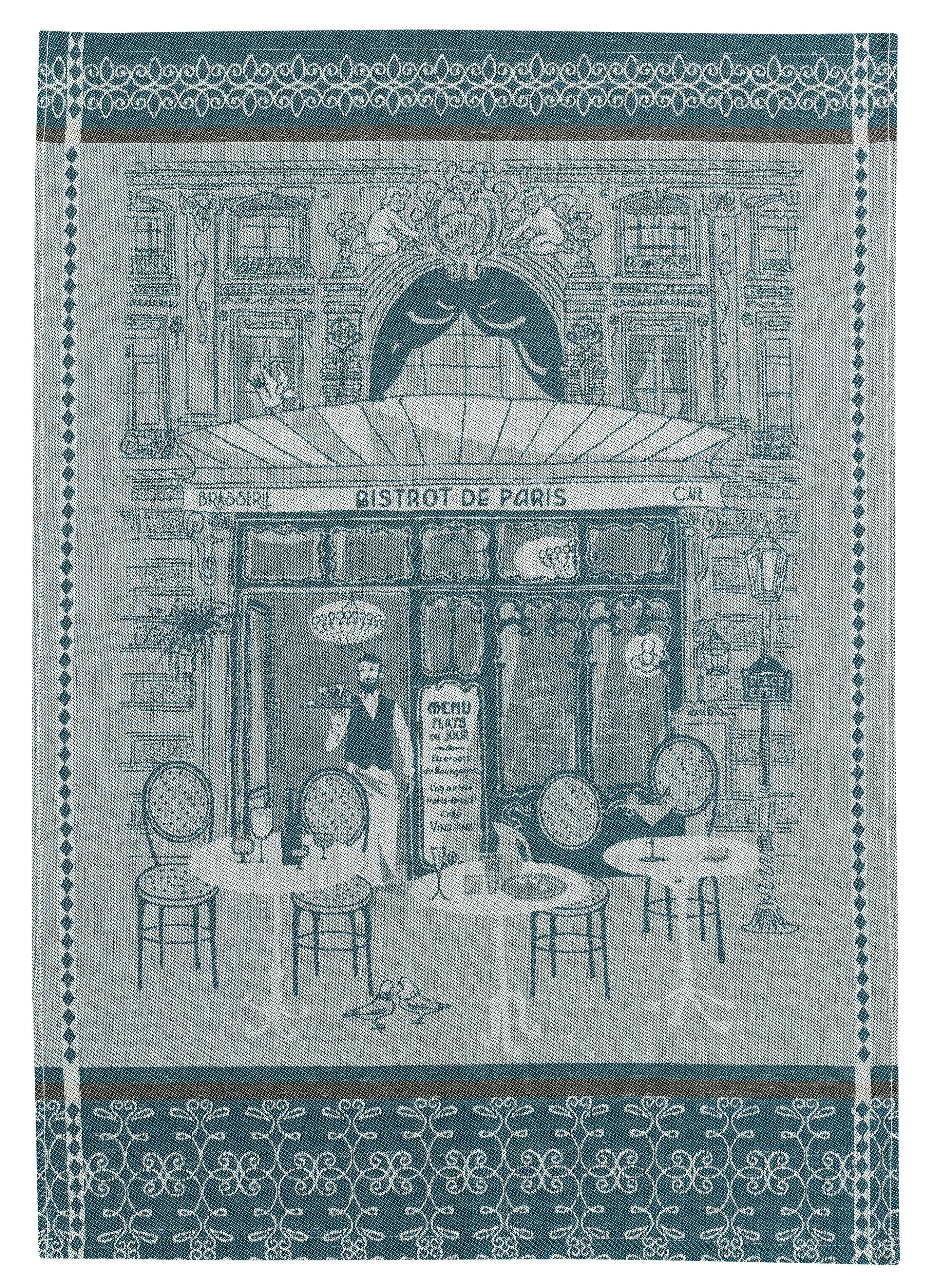Jacquard theedoek Bistrot Bleu 50 X 70