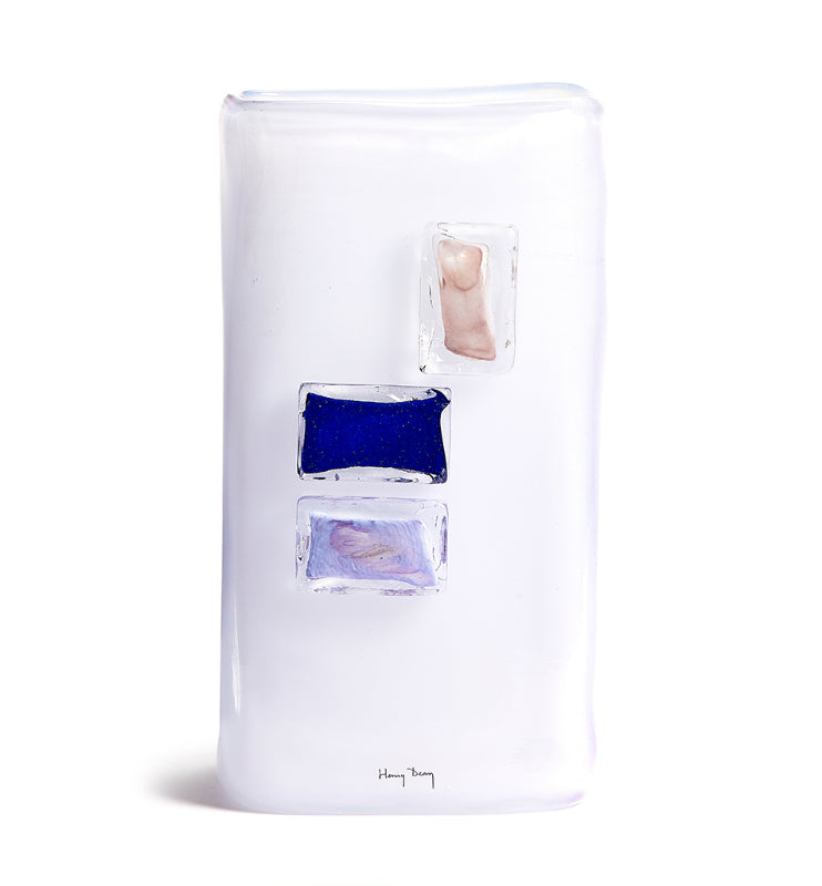 Henry Dean | Canvas vaas hoog H33 cm White