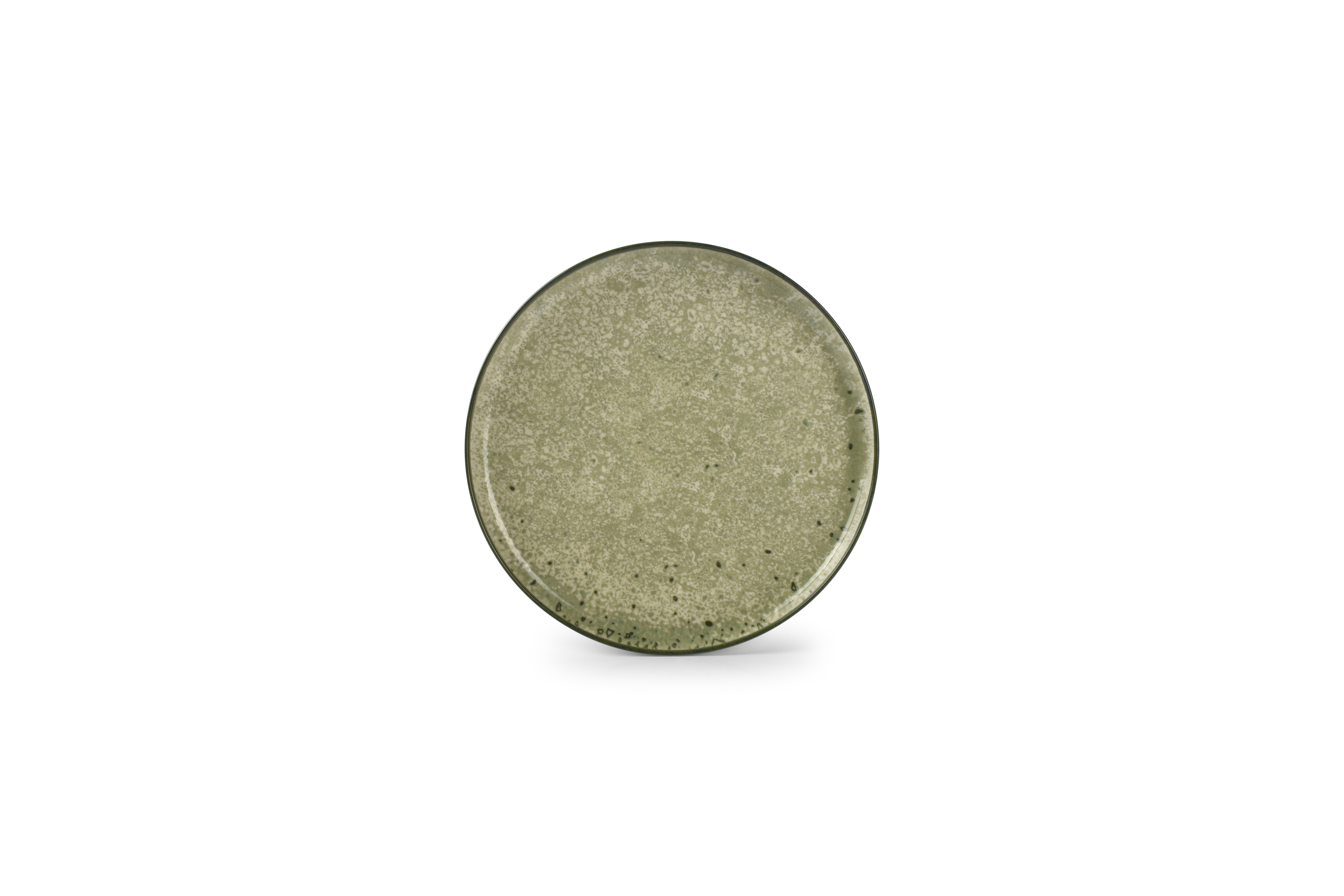 Plat bord 27cm groen Gravel