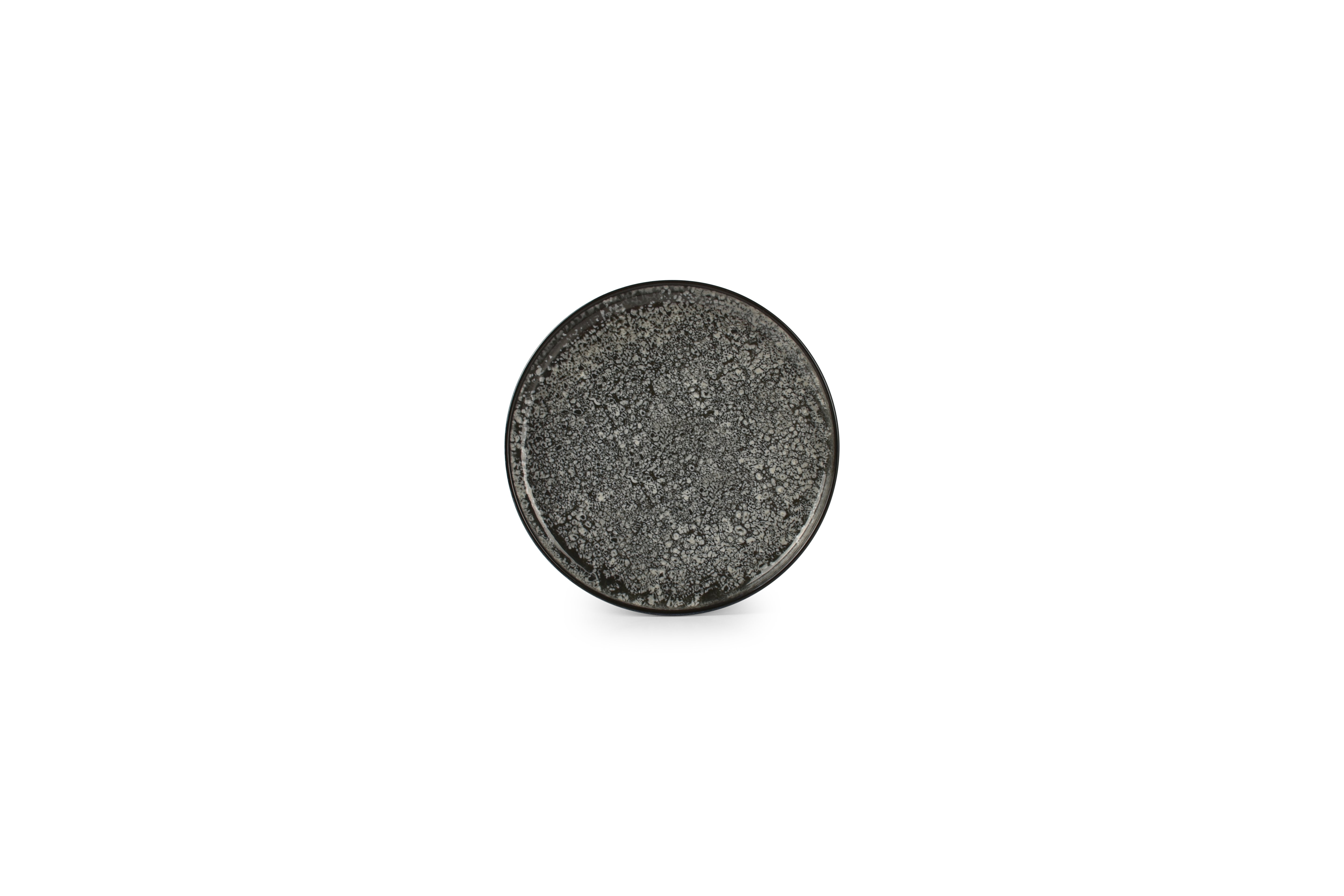 Plat bord 20cm zwart Gravel