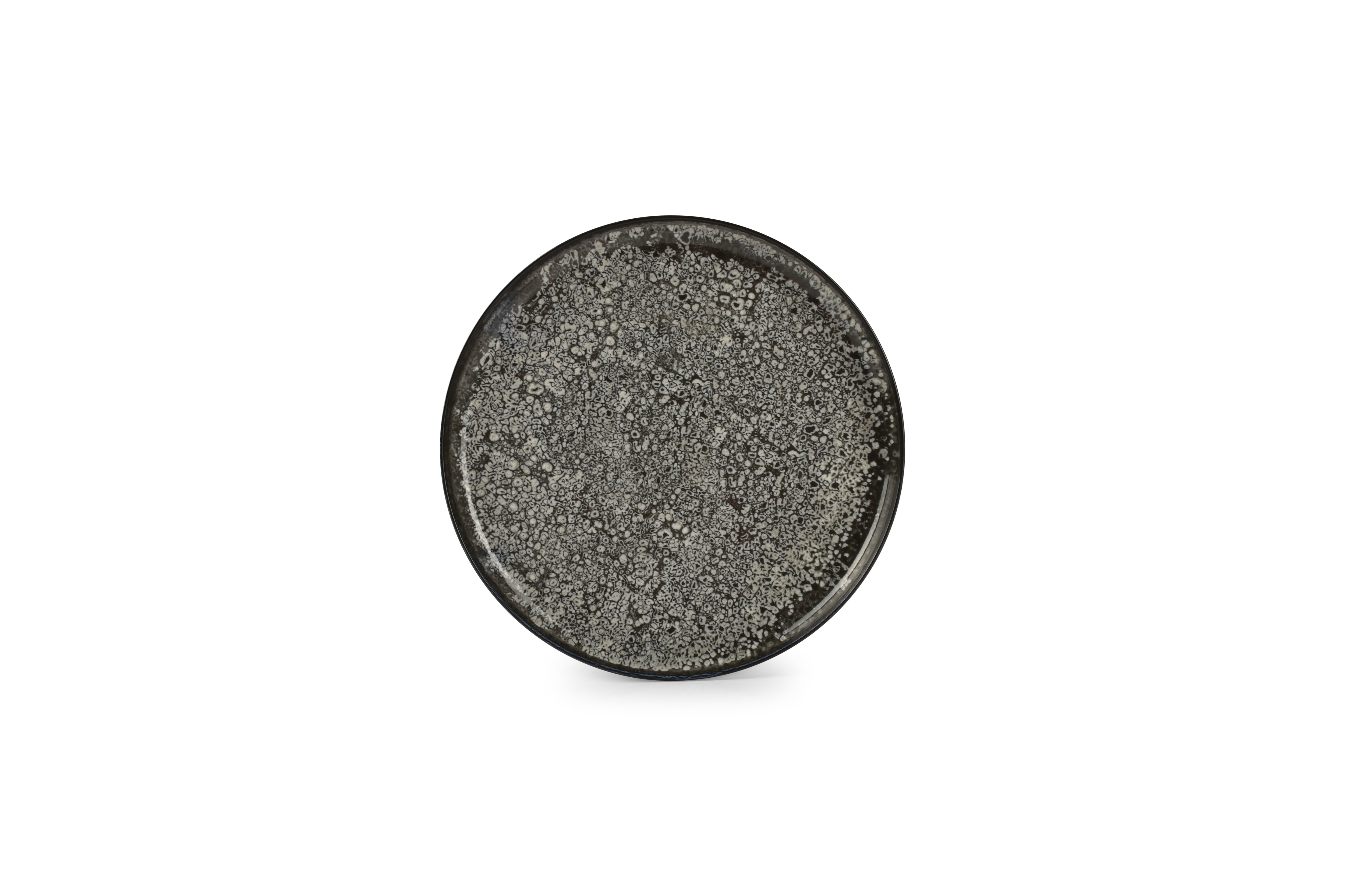 Plat bord 27cm zwart Gravel
