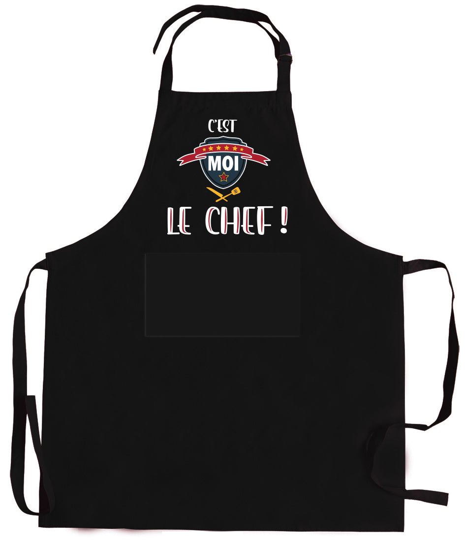 Gerecycleerd keukenschort Le chef Noir 72 X 90