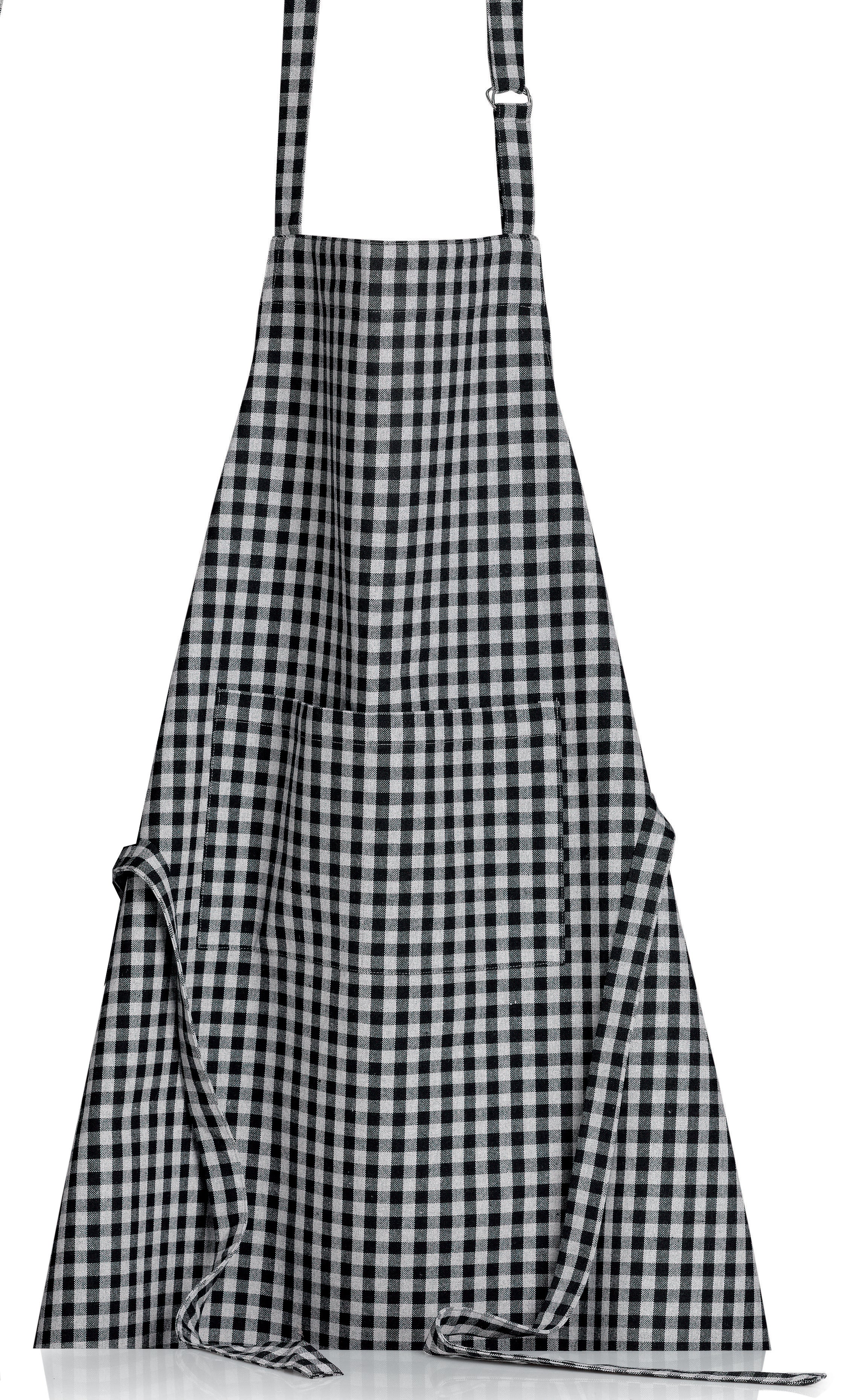Gerecycleerd keukenschort Billie Noir/Gris 80 X 85