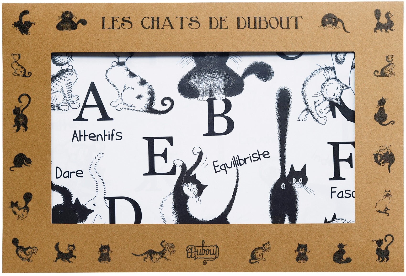 Set van 4 placemats Dubout Abécédaire Noir/Blanc 30 X 45