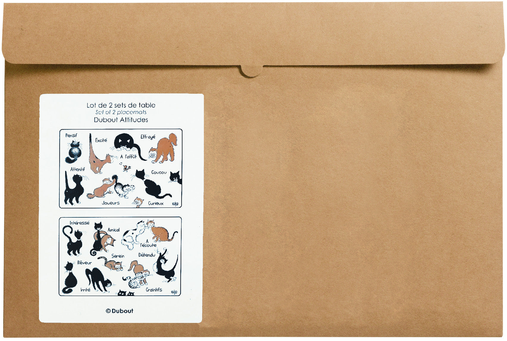 Set van 2 placemats Dubout Attitudes Noir/Roux 30 X 45
