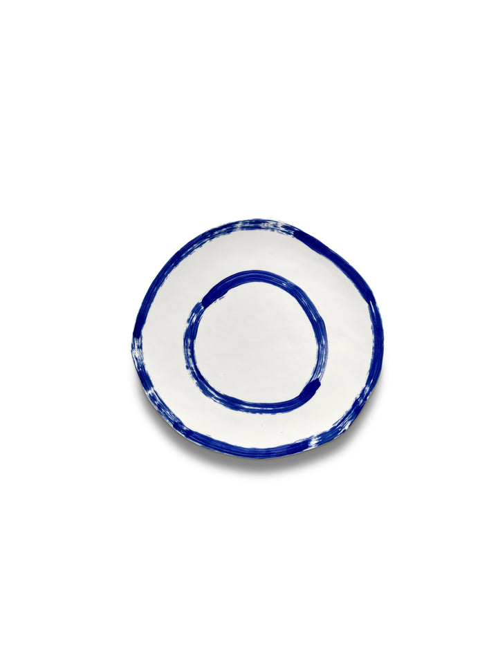 Serax - Annebet Philips - Presenteerbord Wit Blauw Line-up - Set van 2