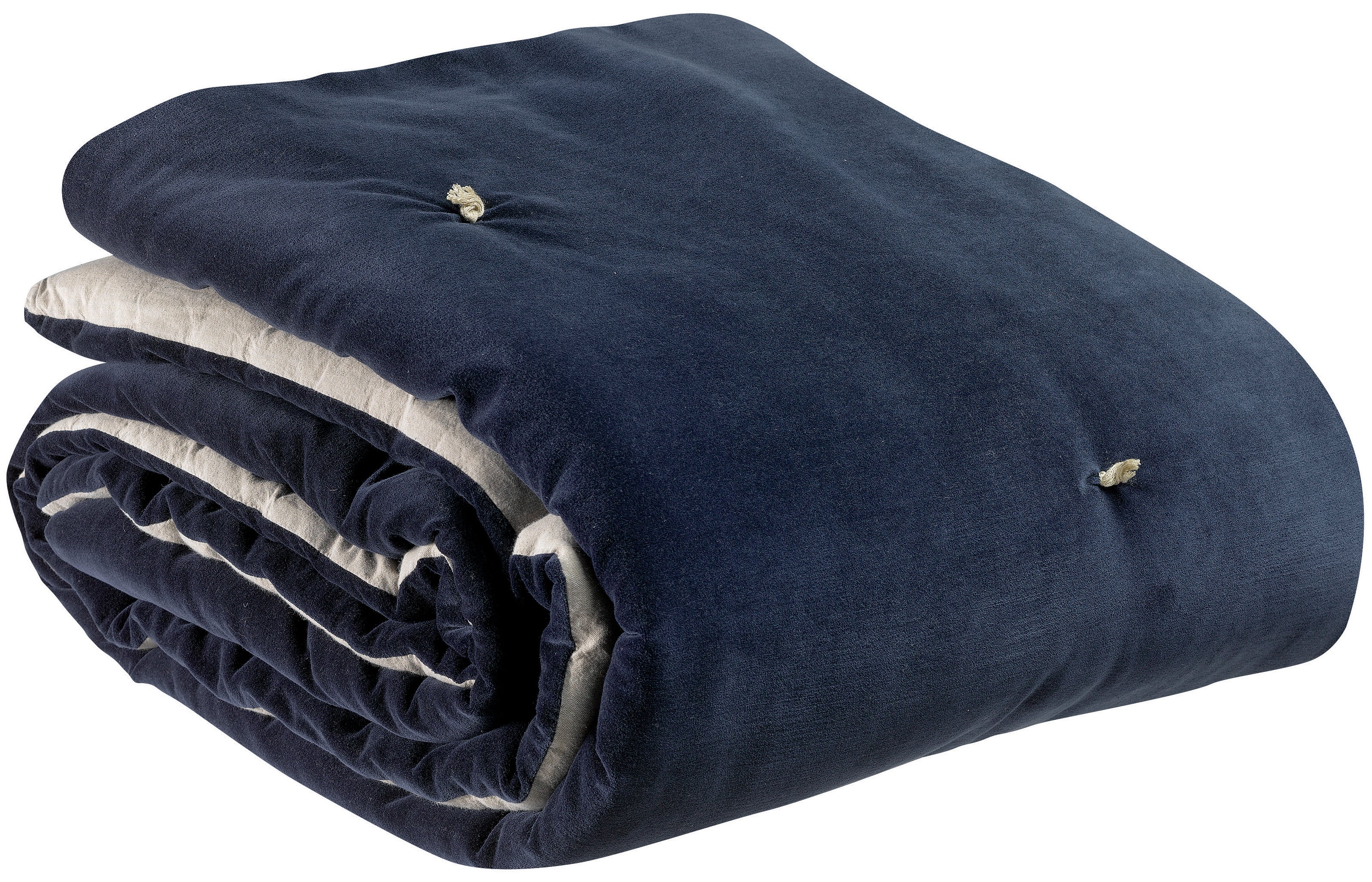 Plaid met geknoopte punten Elise Cobalt 140 X 200