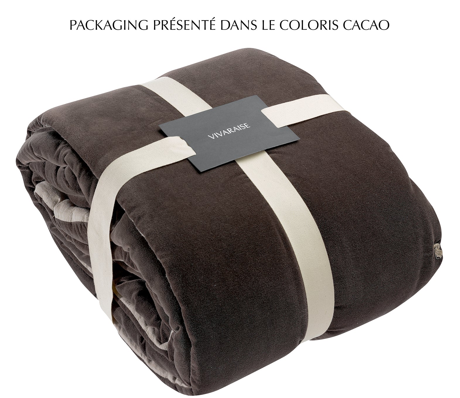 Plaid met geknoopte punten Elise Camel 140 X 200