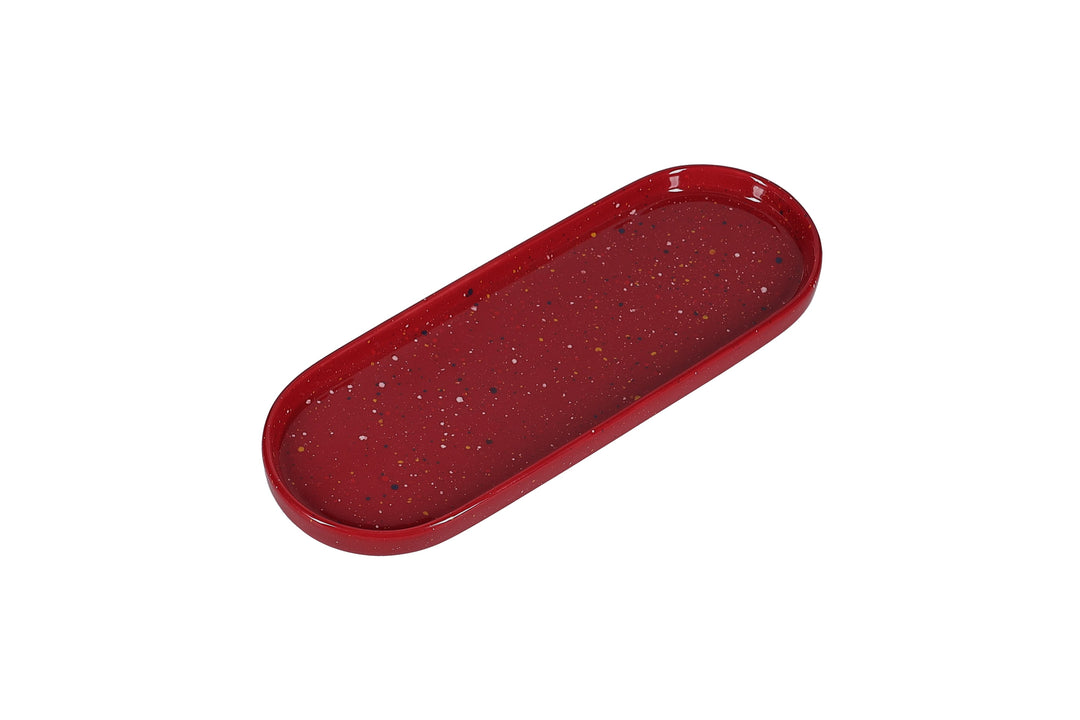 ona - Serveerschaal 28,5x10cm burgundy Fika