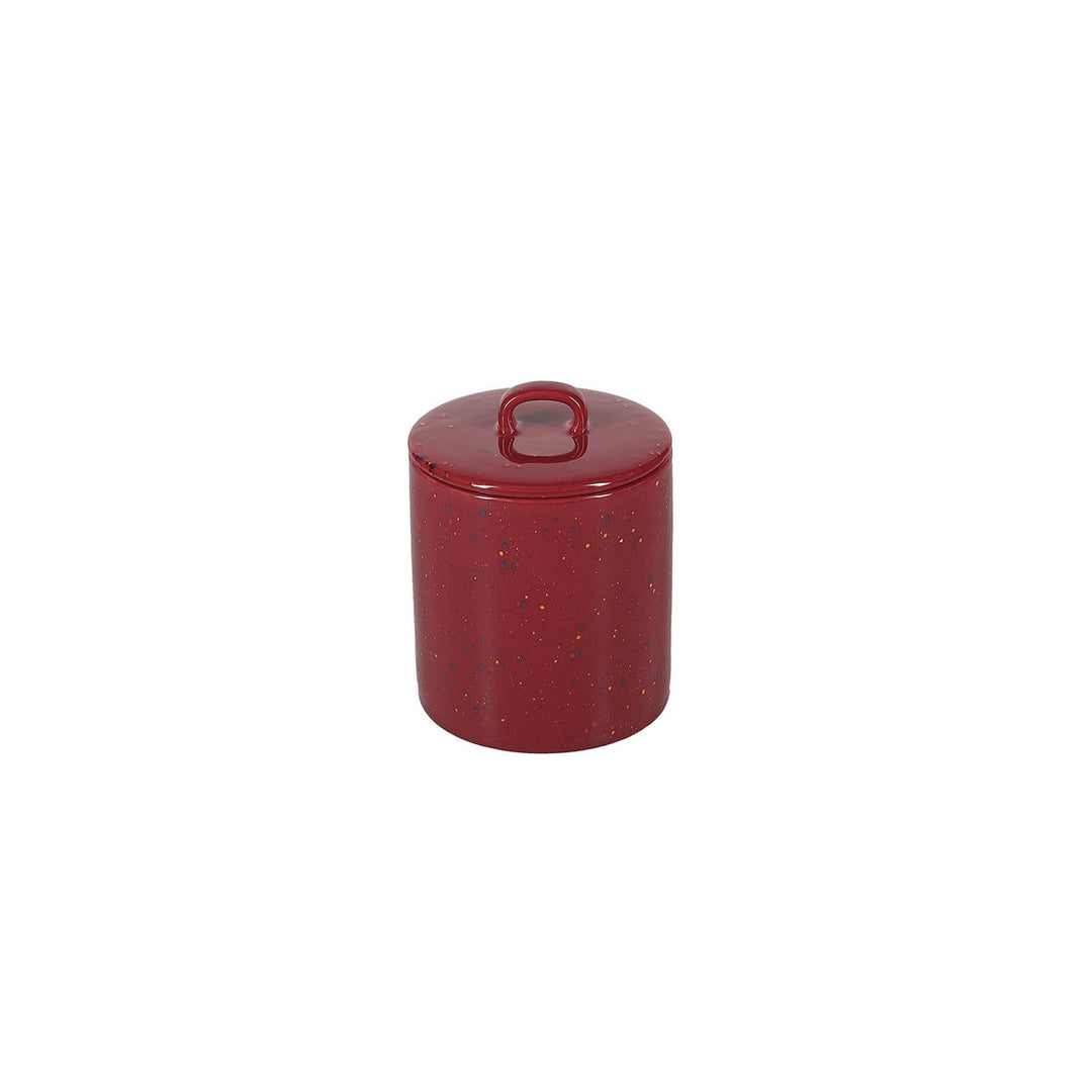 ONA - Voorraadpot 11xH14,5cm met deksel burgundy Fika