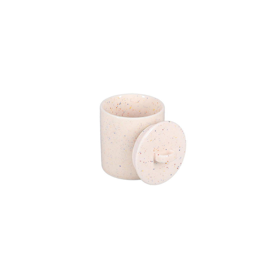 ONA - Voorraadpot 11xH14,5cm met deksel beige Fika
