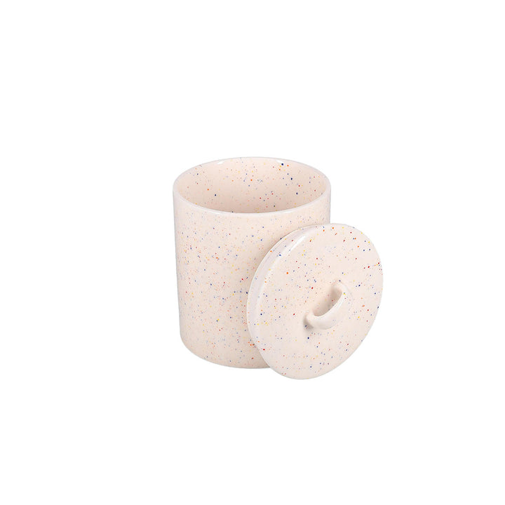 ONA - Voorraadpot 14xH18cm met deksel beige Fika