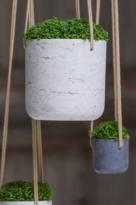 Pottery Pots - Bloempot Charlie M (hanging) Grey Washed, Grijs Washed