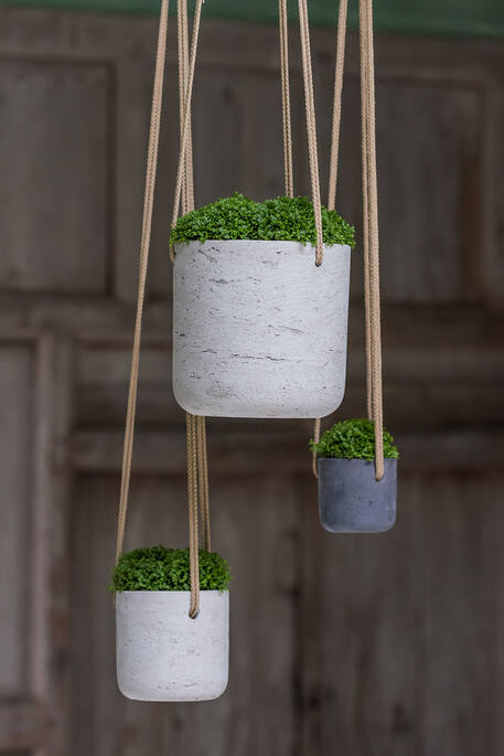 Pottery Pots - Bloempot Charlie XS (hanging) Grey Washed, Grijs Washed
