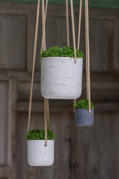 Pottery Pots - Bloempot Charlie S (hanging) Grey Washed, Grijs Washed