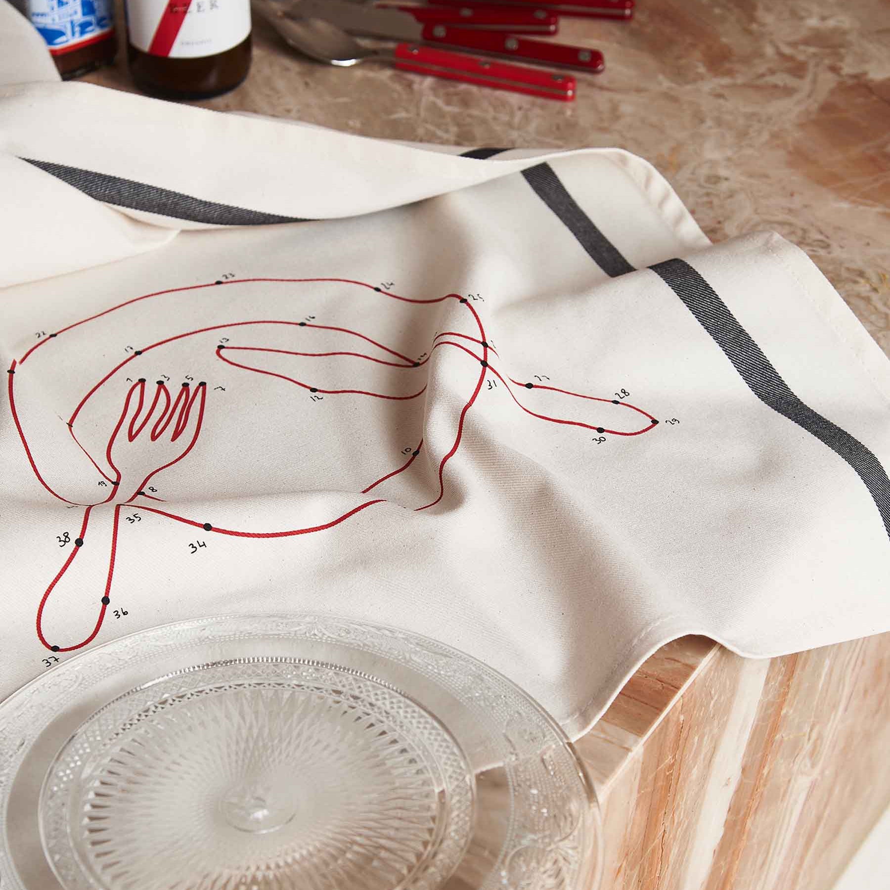 Theedoek Phil Dinette Écru 70 X 50