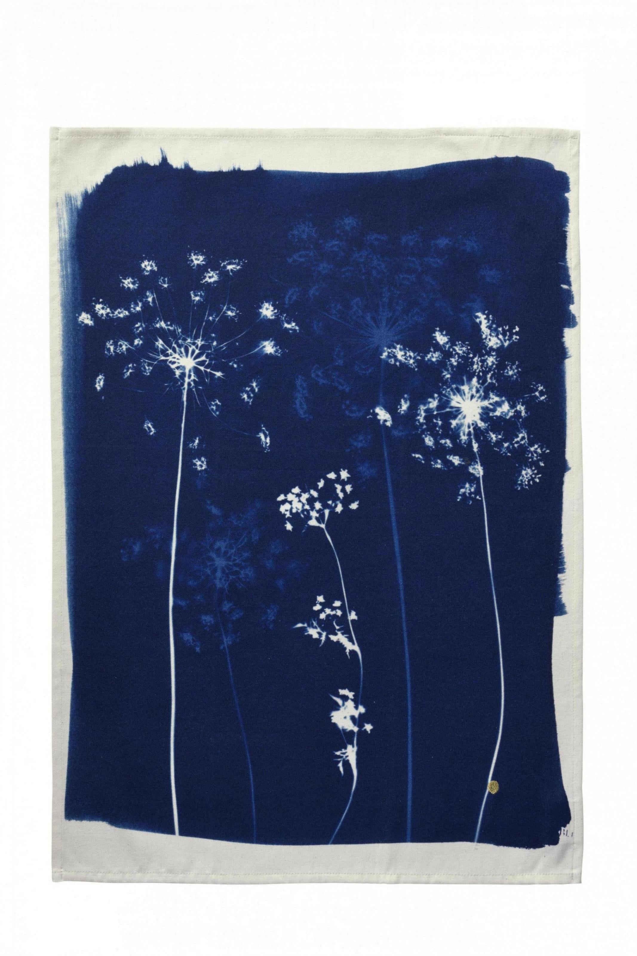 Theedoek Fleurs de carotte Bleu 70 X 50