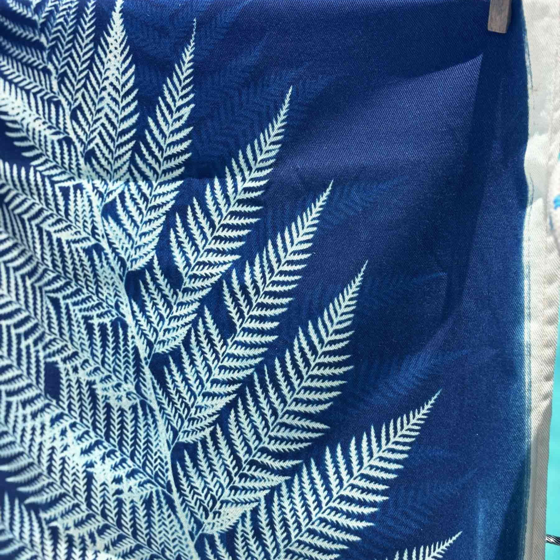 Theedoek Fougère Bleu 70 X 50