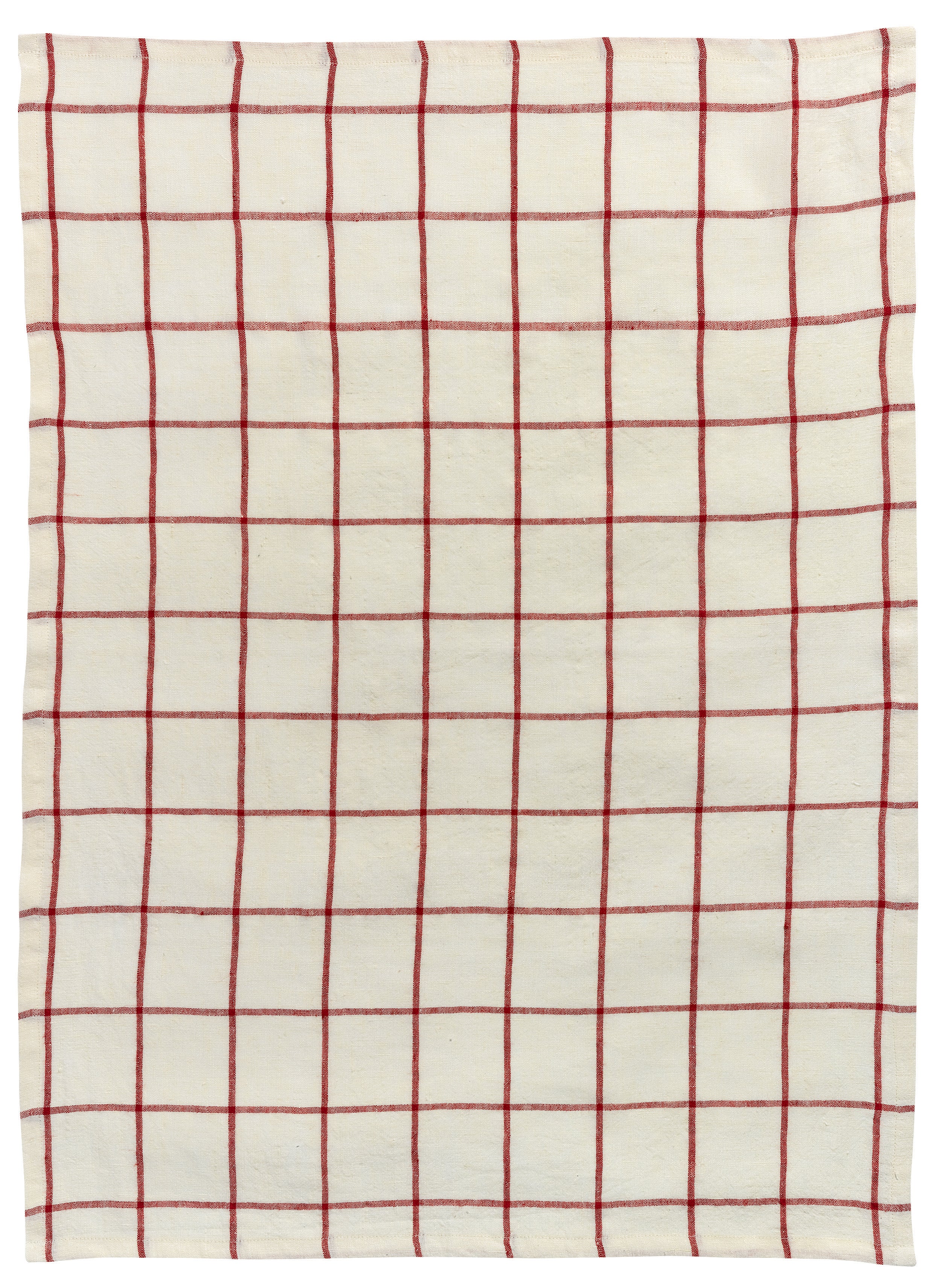 Karma theedoek Ecru/Rouge 55 X 75