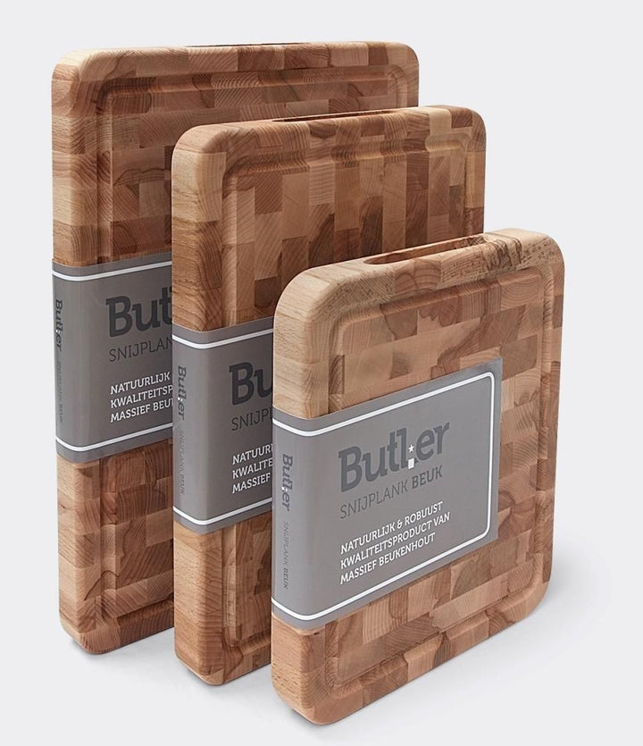 Butler - Snijplank Beuk kops met sapgoot 31x28cm