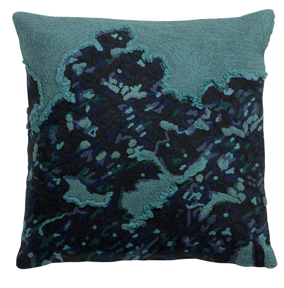 Geborduurd kussen Mara Vert de gris 45 X 45