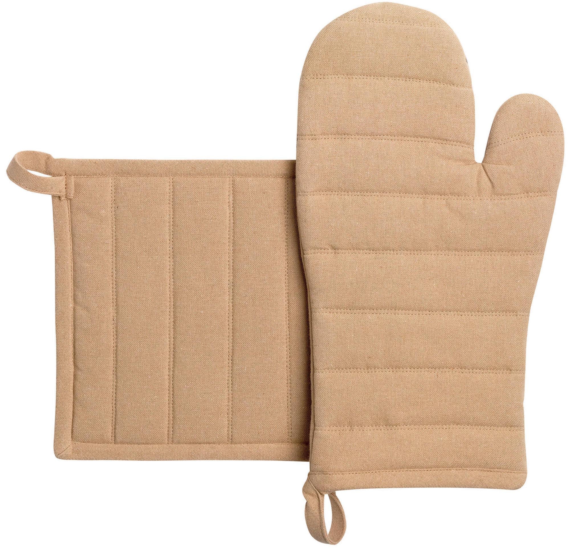 Gerecycleerde ovenwant en pannenlap Jona Camel 15 X 30