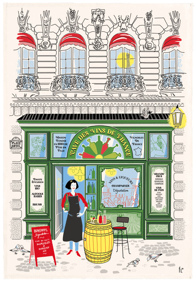 Theedoek Façade caviste Écru 48 X 72