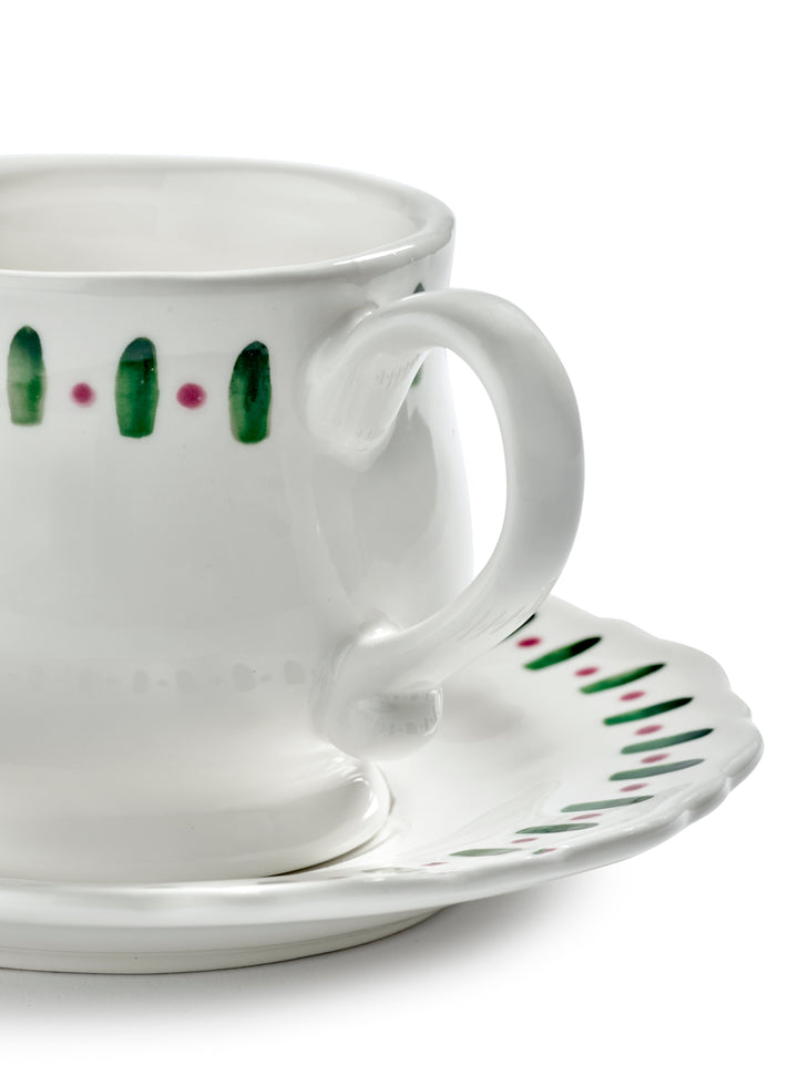 Serax - Marie Michielssen - Cappuccinokop Paars Groen + Saucer