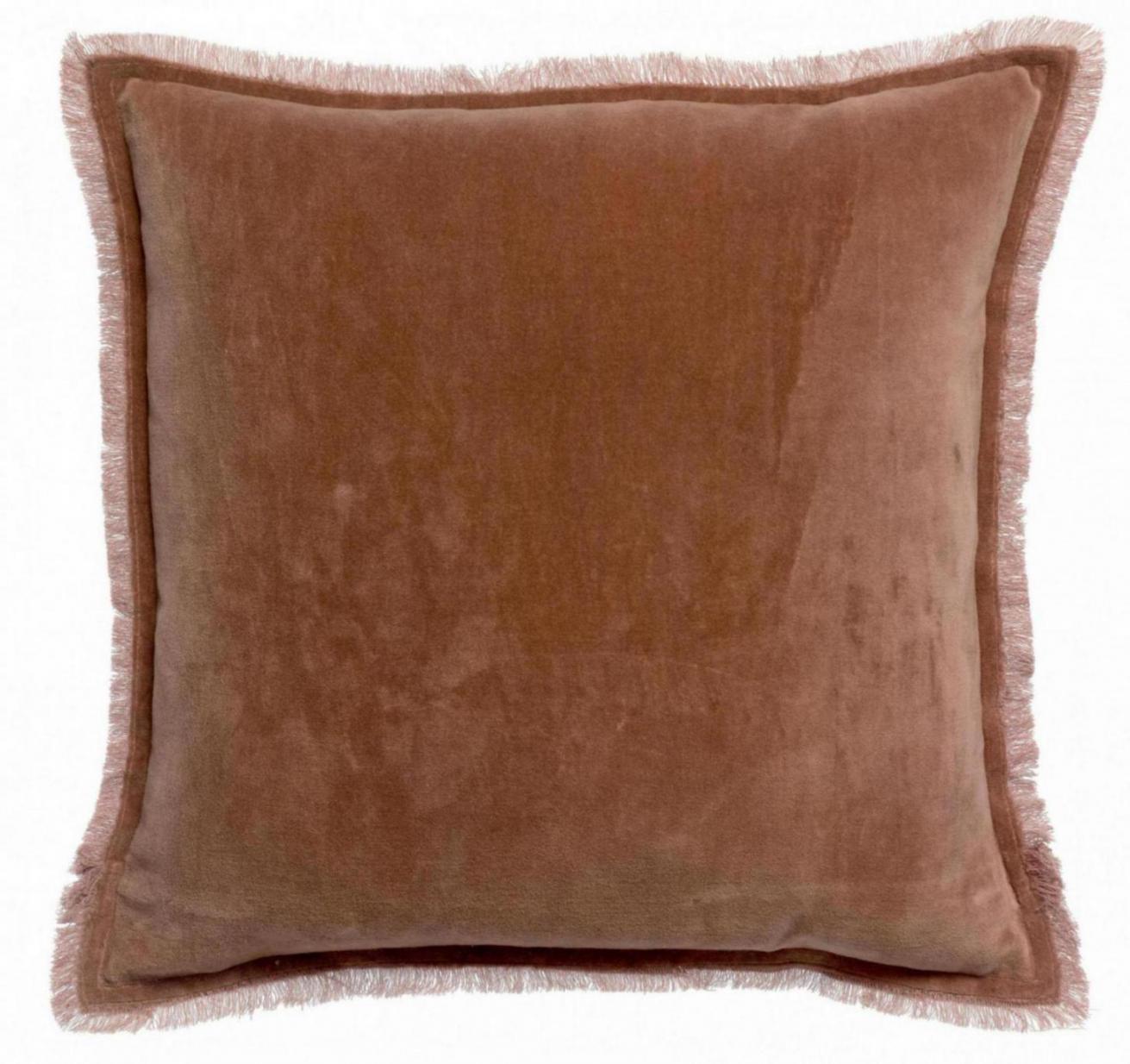 Effen kussen Fara Bois de rose 45 X 45