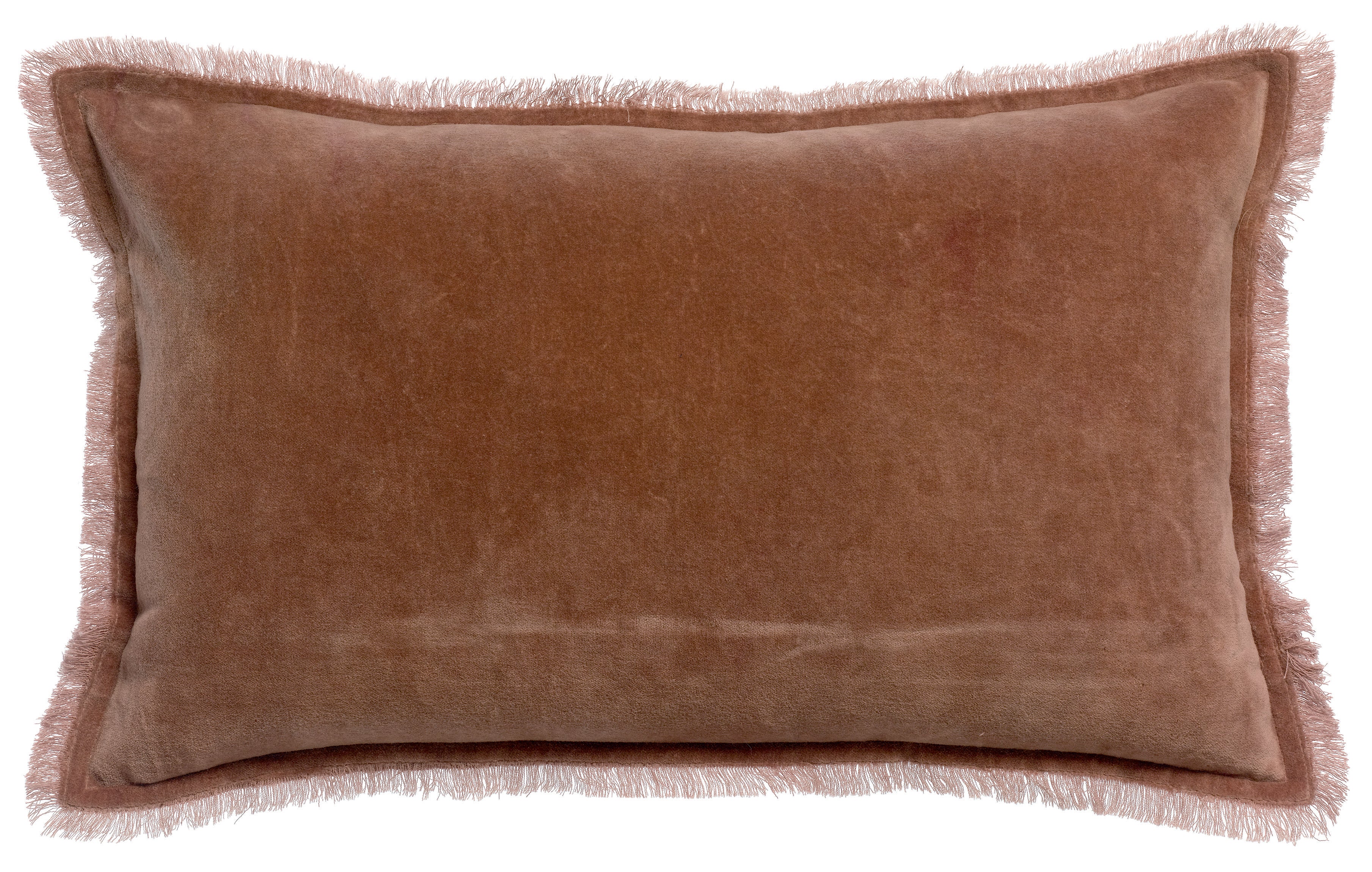 Effen kussen Fara Bois de rose 30 X 50