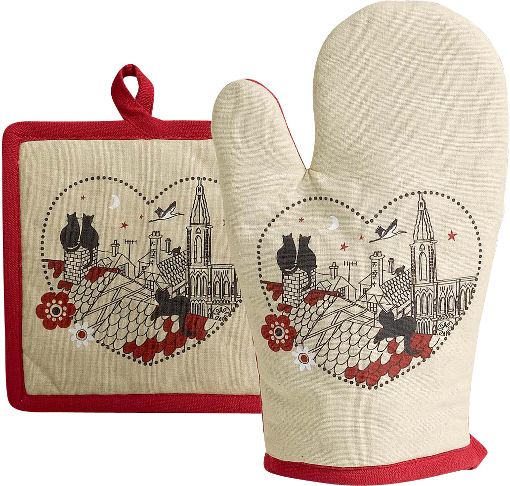 Keukenschort Chats Coeur Beige 18 X 28