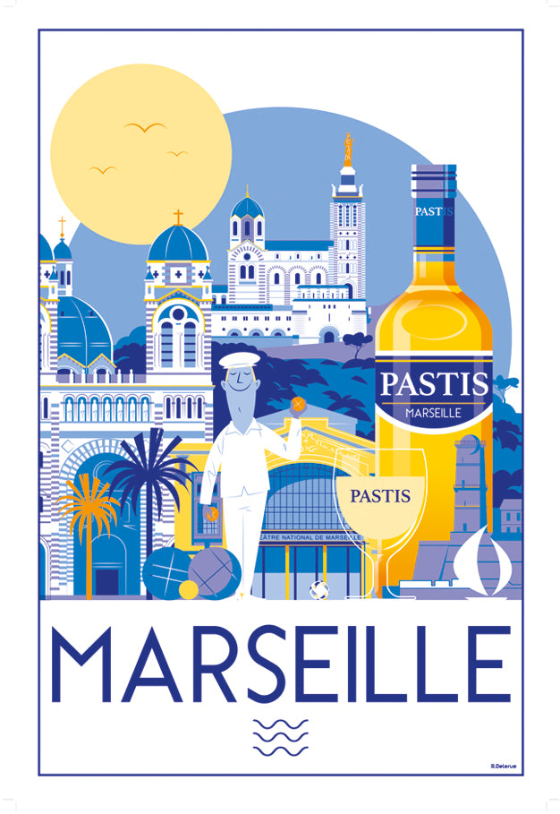 Theedoek Marseille Blanc 48 X 72