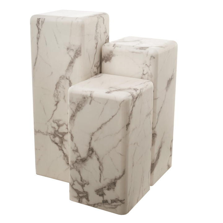 Polspotten - Zuil Marble Look Wit L