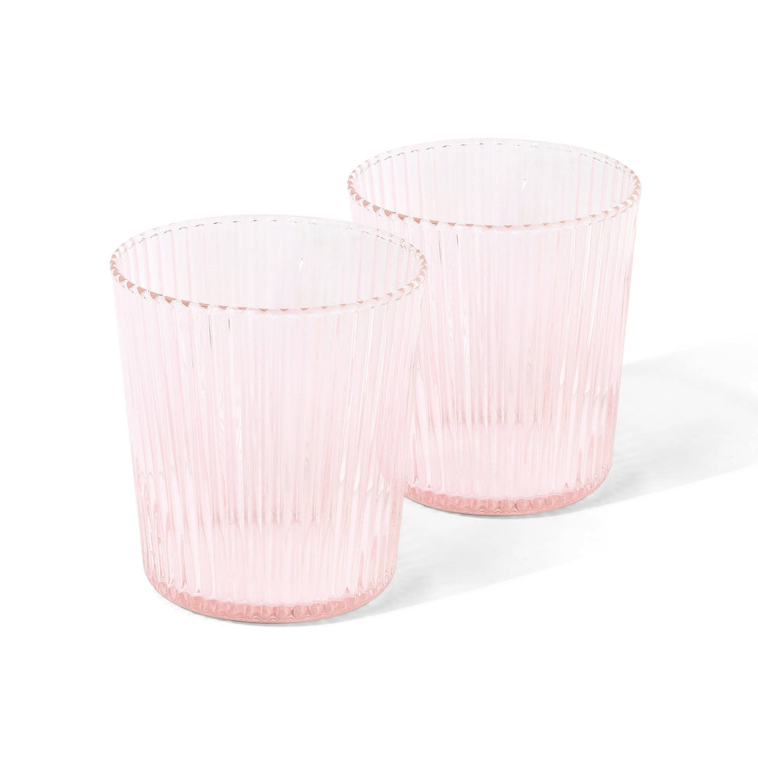 Paveau - Ribbed glas 18 cl Roze - Set van 2