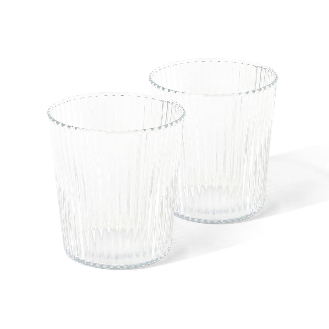 Paveau - Ribbed glas 18 cl Wit Haven - Set van 2