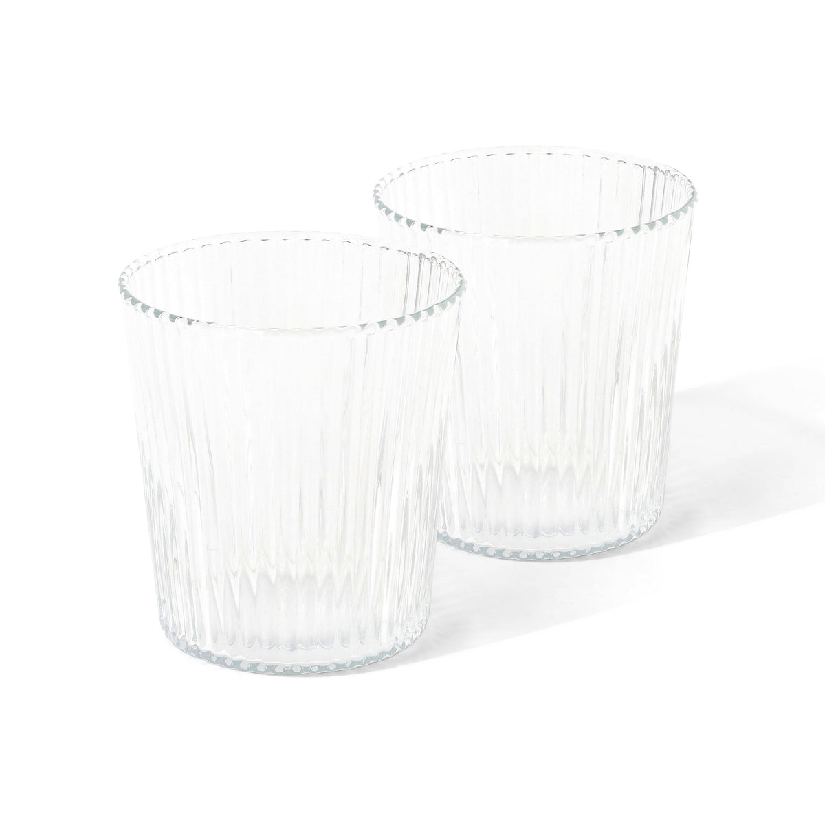 Paveau - Ribbed glas 18 cl Wit Haven - Set van 2