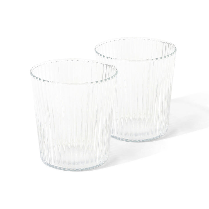 Paveau - Ribbed glas 18 cl Wit Haven - Set van 2